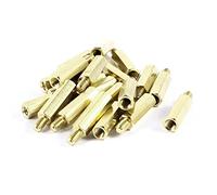 sourcing map 20uds Latón Hexagonal Separador Espaciador Tornillo Hembra Macho 20mm+6mm M4 4mm