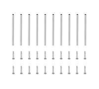 sourcing map 20x1mm Inoxidable Acero Tubo Fricción Pasadores Reloj Correa Presión Barras Pasador con Remache Extremos Banda Cierre Hebilla 10uds