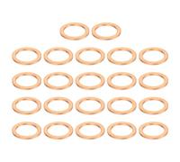 sourcing map 22 arandelas planas de cobre, 11 x 15 x 1 mm, arandelas de anillo de sellado métrico plano para accesorios hidráulicos, tornillos, tuercas, reparación electrónica