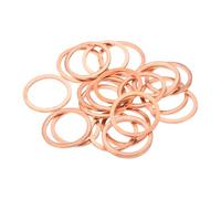 sourcing map 22 arandelas planas de cobre, 22 x 27 x 1,5 mm, arandelas de anillo de sellado métrico plano para accesorios hidráulicos, tornillos, tuercas, reparación electrónica