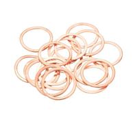 sourcing map 22 arandelas planas de cobre, 22 x 27 x 1 mm, arandelas de anillo de sellado métrico plano para accesorios hidráulicos, tornillos, tuercas, reparación electrónica