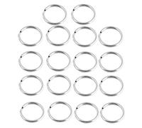 sourcing map 22 pcs 16mm Dia Exterior Anillos de división Llavero con Cadena Tono Plateado Universal sostenedores