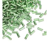 sourcing map 2200 cuentas de cristal con forma de corneta, tubo de 4 x 2 mm, cuentas espaciadoras de semillas de vidrio sueltas para manualidades, aretes, collares, pulseras, fabricación de joyas