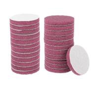 sourcing map 24 almohadillas de estropajo de grano 500 de 3 pulgadas, cepillo eléctrico de aro y bucle, disco de acondicionamiento de superficie para limpieza del hogar, cocina, color rojo