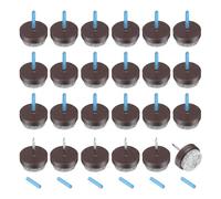 sourcing map 24 almohadillas de fieltro para muebles, almohadillas redondas de fieltro para muebles, protectores de suelo para muebles de madera, mesa, sofá, patas de silla (20 mm, marrón)