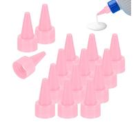 sourcing map 24 aplicadores de punta de corte, tapas de puntas adicionales de 0.8 pulgadas para reemplazo de pegamento, boquilla adhesiva de plástico y tapas, aplicador de precisión para dispensación