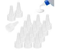 sourcing map 24 aplicadores de punta de corte, tapas de puntas adicionales de 0.96 pulgadas para reemplazo de pegamento, boquilla adhesiva de plástico y tapas, aplicador de precisión para dispensación