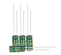 sourcing map 24 condensadores electrolíticos de alta frecuencia 220UF 10V con cables radiales de aluminio de 5 x 11 mm de alta corriente ondulada de baja impedancia