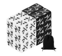 sourcing map 24 contadores de dados mágicos, juego de dados acrílicos D6 Life Token con bolsa de dados para tarjetas estándar, accesorios de juego, blanco, negro