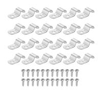 sourcing map 24 correas rígidas de tubo de 10 mm con un agujero, abrazadera de conducto de acero inoxidable 304, soporte en U grueso, abrazadera de tubo resistente con tornillos autorroscantes para