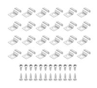 sourcing map 24 correas rígidas de tubo de 6 mm con un agujero, abrazadera de conducto de acero inoxidable 304, soporte en U grueso, abrazadera de tubo resistente con tornillos autorroscantes para