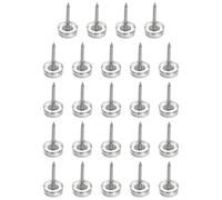 sourcing map 24 deslizadores de muebles, guías redondas de plástico de 10 mm, almohadillas para clavos, protectores de suelo de madera dura para silla, mesa, escritorio, patas de armario, transparente