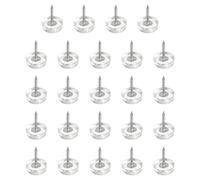 sourcing map 24 deslizadores de muebles, guías redondas de plástico de 16 mm, almohadillas para clavos, protectores de suelo de madera dura para silla, mesa, escritorio, patas de armario, transparente
