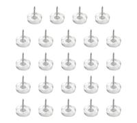 sourcing map 24 deslizadores de muebles, guías redondas de plástico de 20 mm, almohadillas para clavos, protectores de suelo de madera dura para silla, mesa, escritorio, patas de armario, transparente