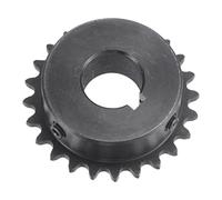 sourcing map 24 Dientes Piñón Tipo B Único Filamento 1/4" Paso, 17mm Calibre Negro Óxido C45 Carbono Acero, Chavetero con 2 Fijación Tornillos para ISO 04C