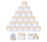 sourcing map 24 latas de velas de 4 onzas, tarros vacíos con tapas de madera para hacer velas, color blanco