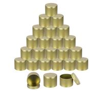 sourcing map 24 latas de velas de 4 onzas, tarros vacíos con tapas para hacer velas, color dorado