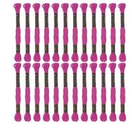 sourcing map 24 madejas de hilo de bordado de 8 m cada una de fibra larga de algodón egipcio para punto de cruz, 26S/2x6 para proyectos de bordado, pulsera, fucsia