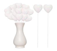 sourcing map 24 palillos con purpurina en forma de corazón con forma de corazón con forma de corazón para decoración de San Valentín, boda, suministros de jarrón, arreglos florales, manualidades