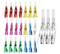 sourcing map 24 piezas de fabricantes de ruido con flecos, sopladores de fiesta metálicos para eventos deportivos, fiestas de cumpleaños, ceremonias de graduación, Navidad, Año Nuevo, decoraciones de