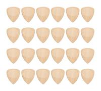 sourcing map 24 púas de guitarra de madera, calibre ultra pesado de 3.0 mm, de madera de haya con forma de ranura para guitarras eléctricas, acústicas, bajos, color leonado claro