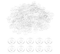 sourcing map 240 arandelas planas de PVC M1.4 de 1.4 mm de diámetro interior, 4 mm de diámetro exterior de 0.3 mm de grosor, arandelas de plástico lisas, cierre de junta espaciadora, anillo de junta
