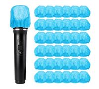 sourcing map 240 fundas desechables para micrófono, no tejidas, cubierta protectora de parabrisas para KTV, sala de grabación, actuaciones en escenario, entrevistas (azul)