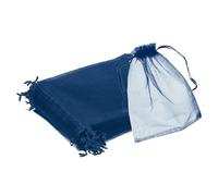 sourcing map 25 bolsas de organza de 15 x 20 cm con cordón, bolsa de malla transparente para regalo, joyería, boda, fiesta, Navidad, caramelos, azul marino