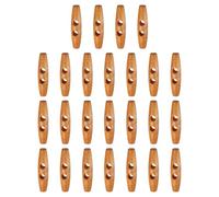 sourcing map 25 botones de madera de 60 mm con doble agujero de madera de cuerno de olivo, botones de costura para abrigos, suéteres, ropa, manualidades, color marrón medio