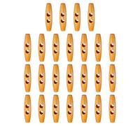 sourcing map 25 botones de palanca de madera de 55 mm con doble agujero de madera de cuerno de olivo, botones de costura para abrigos, suéteres, ropa, manualidades, color beige