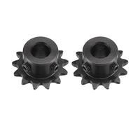 sourcing map #25 Cadena Rodillo Piñón, 10mm Diámetro Paso 1/4" 13 Dientes Cadena una Sola Hebra Piñón Cadena, Acero Carbono C45 con Tornillos Fijación para Cadena ISO 04C, 2pzs