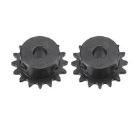 sourcing map #25 Cadena Rodillo Piñón, 8mm Diámetro 1/4" Paso 16 Dientes Simple Cadena Piñón, Acero Carbono C45 Cadena Rodillos Sprocket con Tornillos Fijación para Cadena ISO 04C, 2uds