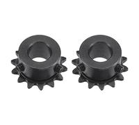 sourcing map #25 Cadena Rodillo Piñón, con Agujero 12 mm Paso 1/4" 14 Dientes Cadena Simple una Sola Hebra Piñón Cadena Acero Carbono C45 con Tornillos Fijación para Cadena ISO 04C, 2uds