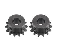 sourcing map #25 Cadena Rodillo Piñón, Diámetro 10mm Calibre 1/4" Paso 14 Diente Monohilo Cadena Piñón, Acero Carbono C45 25 Cadena Piñón con Tornillos Fijación para Cadena ISO 04C, 2uds