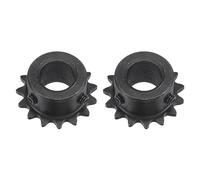 sourcing map #25 Cadena Rodillo Piñón, Diámetro 14mm Paso 1/4" 15 Diente Cadena Sencillo Filamento Piñón Cadena Nº25 Acero Carbono C45 con Tornillos Fijación para Cadena ISO 04C 2uds