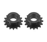 sourcing map #25 Cadena Rodillo Piñón, Diámetro 15mm Paso 1/4" 16 Dientes Simple Strand Piñón para Cadena Rodillos 25 Acero Carbono C45, con Pernos Ajuste para la Cadena ISO 04C, 2uds