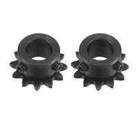 sourcing map #25 Cadena Rodillo Piñón, Diámetro Orificio 12 mm Paso 1/4" 12 Dientes Cadena un Solo Eslabón Piñón Cadena, Acero Carbono C45 25 con Tornillos Fijación para Cadena ISO 04C 2uds