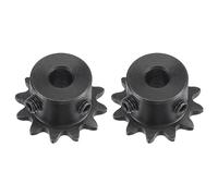 sourcing map #25 Cadena Rodillo Piñón, Diámetro Orificio 6 mm Paso 1/4" Diente 12 Piñón Cadena Rodillos Acero Carbono C45 para Cadena ISO 04C con Tornillos Fijación, 2uds