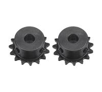 sourcing map #25 Cadena Rodillo Piñón, Orificio 8mm Paso 1/4" 15 Dientes Cadena un Solo Hilo Rodillo Cadena 25 Hecho Acero Carbono C45, con Tornillos Ajuste para Cadena ISO 04C, 2uds