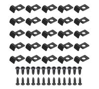 sourcing map 25 correas de tubo de 5 mm con un agujero, soportes rígidos en U, abrazadera de conducto de acero al carbono resistente con tornillos autorroscantes para fijar cable de tubo, color negro