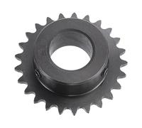 sourcing map 25 Dientes Piñón Tipo B Único Filamento 1/4" Paso, 20mm Calibre Negro Óxido C45 Carbono Acero con 2 Fijación Tornillos para ISO 04C