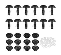 sourcing map 25 narices de perro de seguridad, nariz de perro mate de plástico con espaciador para animales de peluche, suministros de fabricación de muñecas, 15 x 11 x 18 mm