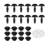 sourcing map 25 narices de perro de seguridad, nariz de perro mate de plástico con espaciador para animales de peluche, suministros de fabricación de muñecas, 16 x 12 x 19 mm