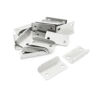 sourcing map 25 Piezas Hogar Oficina Plata Tono Metal Angulado Cajón Cerradura Hueco Placa