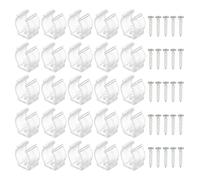 sourcing map 25 Piezas Soportes para Tubo Fluorescente T5, U Clips para Bombilla Tubo Luz LED, Soporte Abrazadera Plástico de Montaje con Tornillos, Transparente