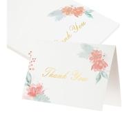 sourcing map 25 tarjetas de agradecimiento, cartulina en blanco plegada floral de 5.9 x 7.9 pulgadas, notas de agradecimiento para tarjetas de felicitación, boda, graduación, cumpleaños, invitaciones