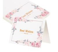 sourcing map 25 tarjetas de los mejores deseos, cartulina en blanco plegada floral de 3.7 x 5.5 pulgadas, notas de agradecimiento para tarjetas de felicitación, boda, graduación, cumpleaños