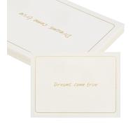 sourcing map 25 tarjetas Dream Come True, 5.5 x 3.7 pulgadas, tarjetas de felicitación en blanco con borde de lámina dorada para regalo de deseos, boda, graduación, cumpleaños, invitaciones de