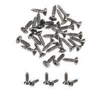 sourcing map 25 tornillos de 3 mm para guitarra eléctrica, bajo, placa de arañazos, tornillos de montaje para guitarra SQ ST TL, color gris oscuro