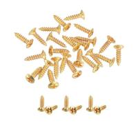 sourcing map 25 tornillos de 3 mm para guitarra eléctrica y bajo, tornillos de montaje para placa de arañazos para guitarra SQ ST TL, color dorado